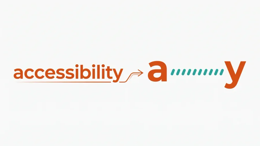 Ilustración tipográfica mostrando la transformación de la palabra accessibility en a11y